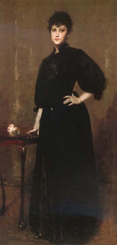 William Merritt Chase The woman wear the black Germany oil painting art